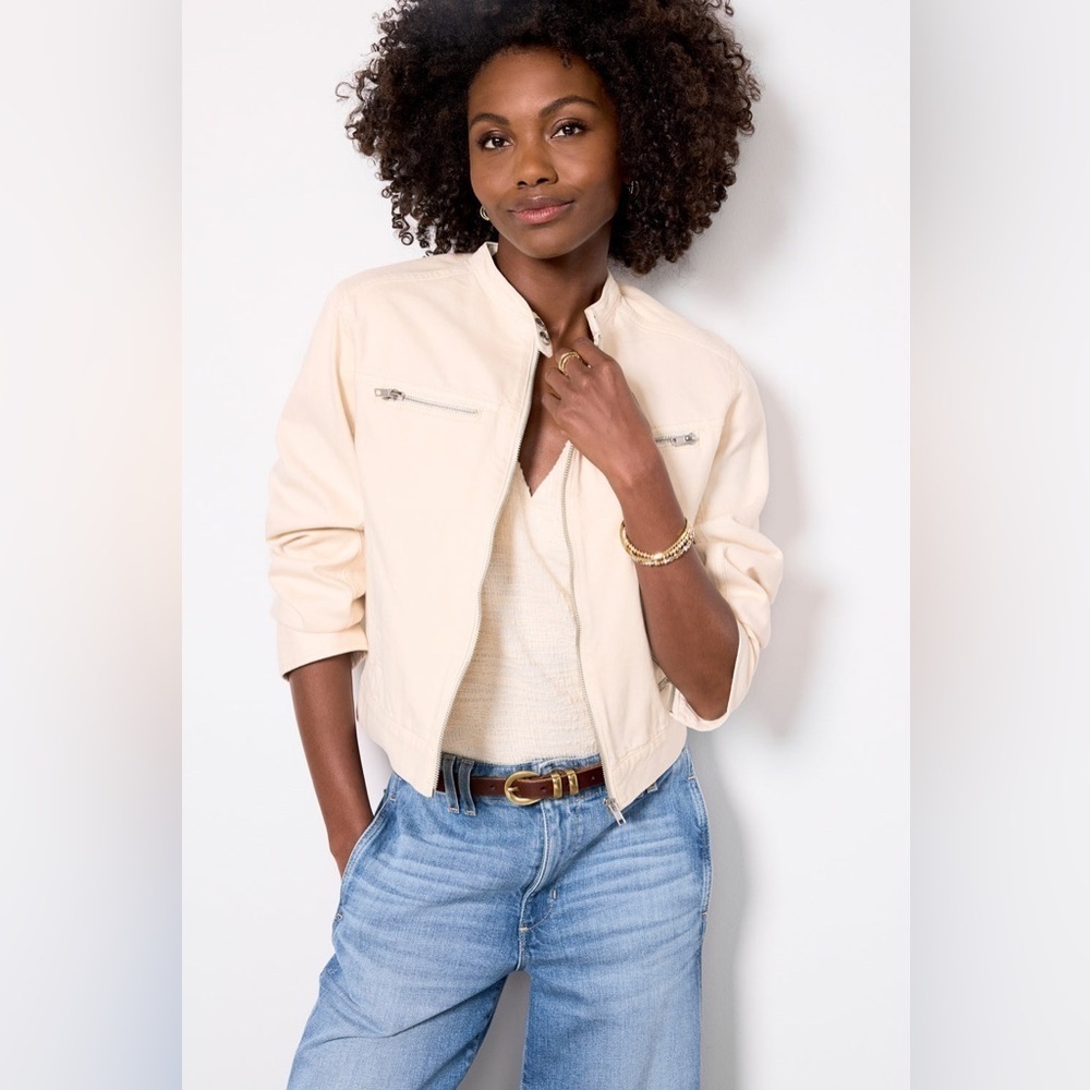 ☀️🔥Sanctuary - Cream Soft Moto Denim Jacket - XL